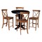 International Concepts 36 in. Solid Wood Round Top Dining Table with 4 Counter Height Stools in Black/Distressed Oak K46-36RT-23-S4261324 - alternate 1